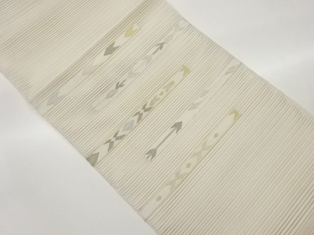 JAPANESE NAGOYA OBI FOR SUMMER / WOVEN STRIPE & GEOMETRIC